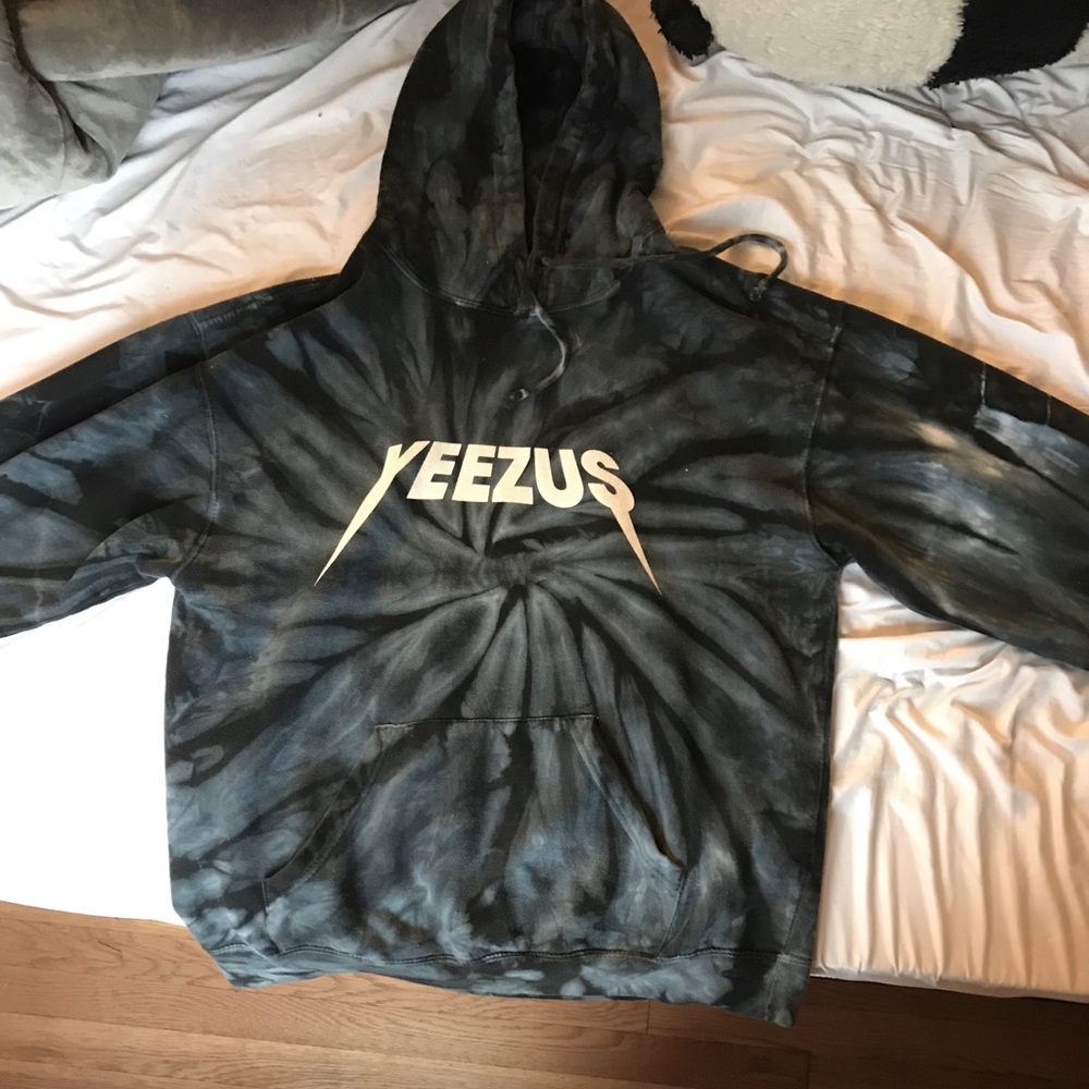 Tie Dye Yeezus Reaper Rose Hoodie - Picture 1 of 6